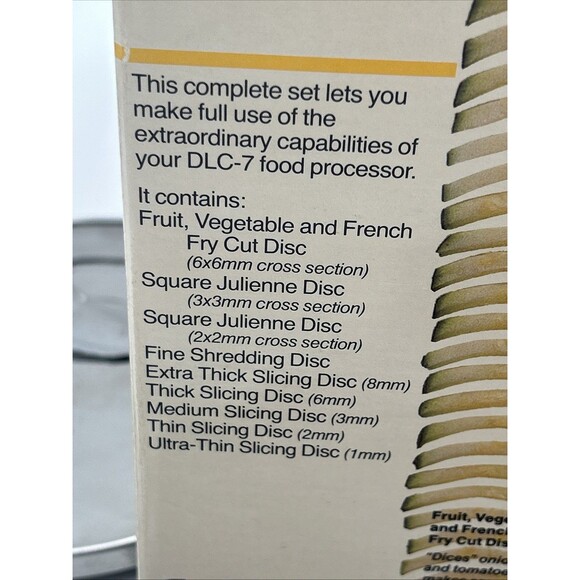 8 Piece Cuisinart Food Processor Replacement DLC-7 Disc Set DLC-070 Original Box - Picture 11 of 11